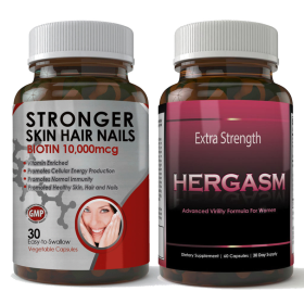 Biotin 10,000mcg and Hergasm Combo Pack