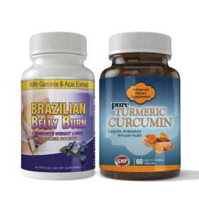 Brazilian Belly Burn and Turmeric Curcumin Combo Pack