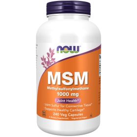 NOW Supplements, MSM (Methylsulfonylmethane) 1,000 mg, Joint Health*, 240 Veg Capsules