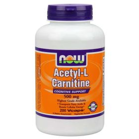 NOW Foods Acetyl L-Carn 500Mg 200 Vegetable Capsules