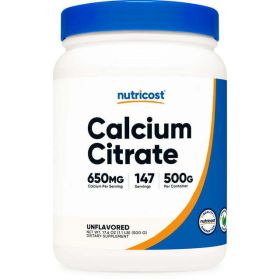 Nutricost Pure Calcium Citrate Powder 500 Grams (Unflavored) Supplement