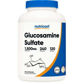 Nutricost Glucosamine Sulfate Supplement 750mg, 240 Capsules (1500mg Per Serving)