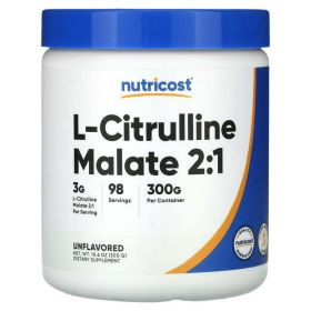 Nutricost L-Citrulline Malate (2:1) Powder 300 Grams (Unflavored) - Gluten Free Supplement