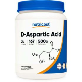 Nutricost D-Aspartic Acid (DAA) Powder - 500G, 167 Servings - DAA Supplement